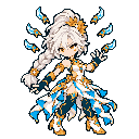 Pixel-art battle sprite of Aurelle, 5★ form