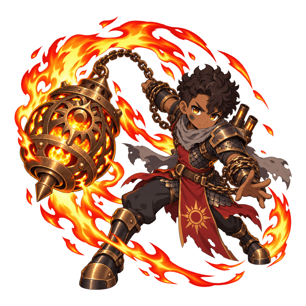 Brand, the Ember Knight, swinging a glowing fire censer