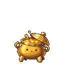 Pixel-art battle sprite of Brass Crucible