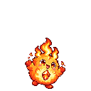 Pixel-art battle sprite of Cinder Sprite