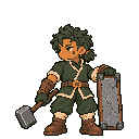 Pixel-art battle sprite of Garrick, 3★ form
