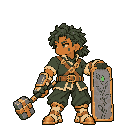 Pixel-art battle sprite of Garrick, 4★ form