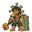 Pixel-art battle sprite of Garrick, 5★ form