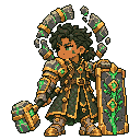 Pixel-art battle sprite of Garrick, 7★ form