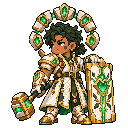 Pixel-art battle sprite of Garrick, Omni form