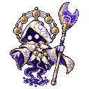 Pixel-art battle sprite of Morrick, Omni form