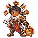 Pixel-art battle sprite of Brand holding a fire censer